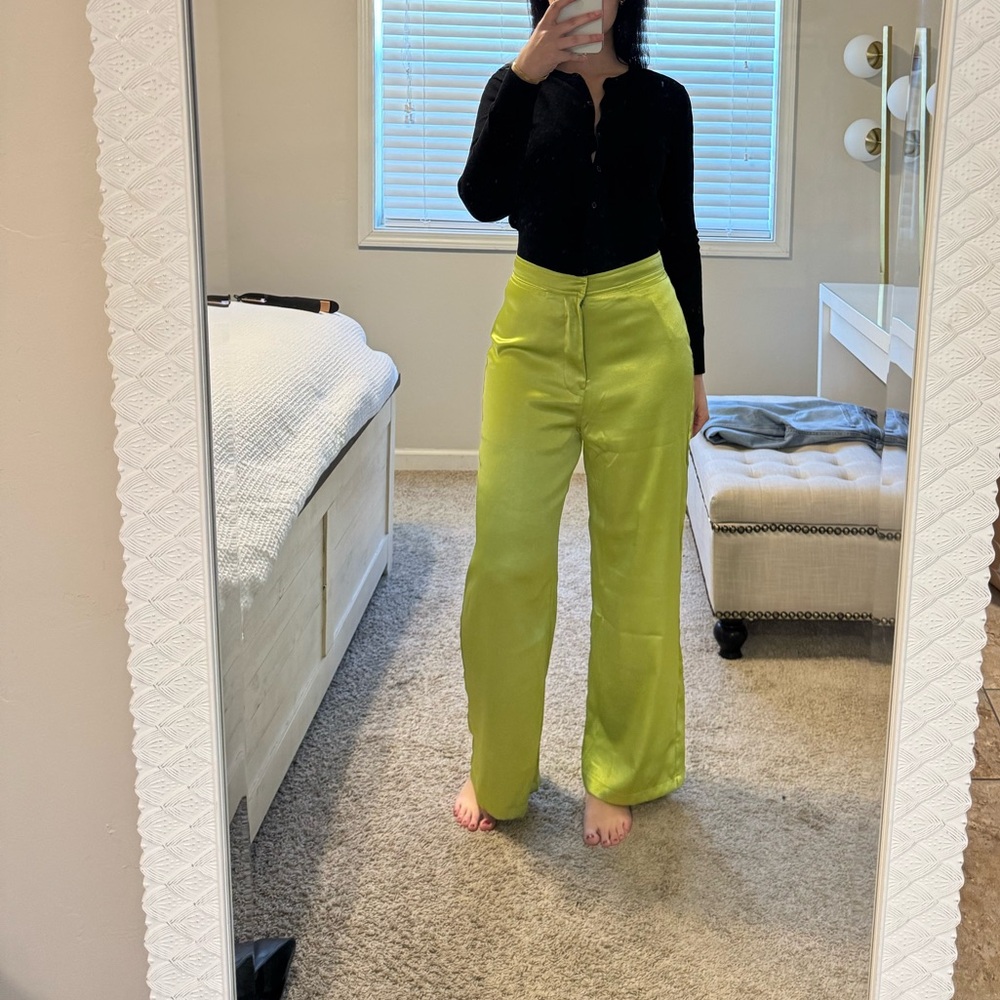 Silky Green Pants/Slacks